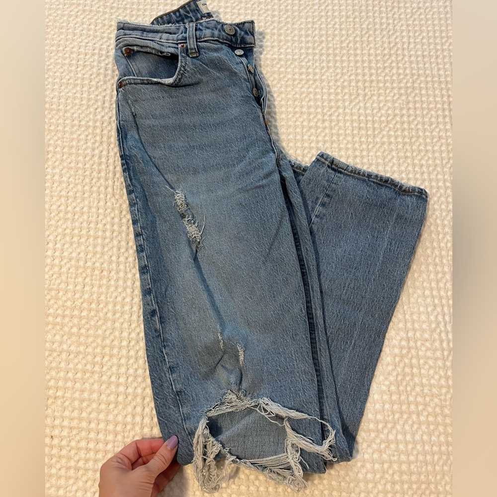 Abercrombie high rise curve love dad Jean